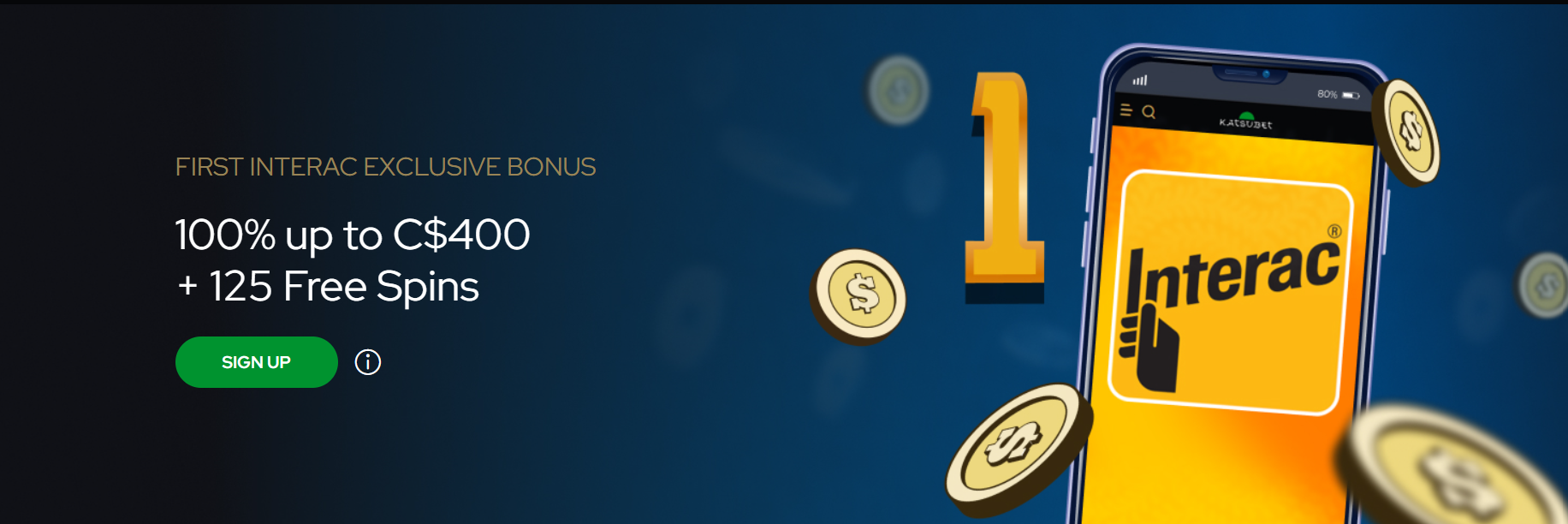 KatsuBet Interac bonus screenshot